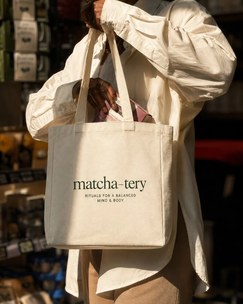 Tote bag Matcha-tery en interior